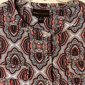 “NWT” DANA BUCHMAN BUTTON, LONG SLEEVE BLOUSE
